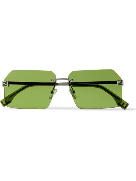 square fendi sunglasses|fendi geometric rimless aviator sunglasses.